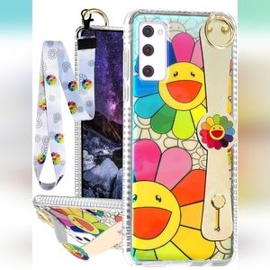 Rainbow Flowers Sunflower with Wrist Strap for Samsung Galaxy S20 FE